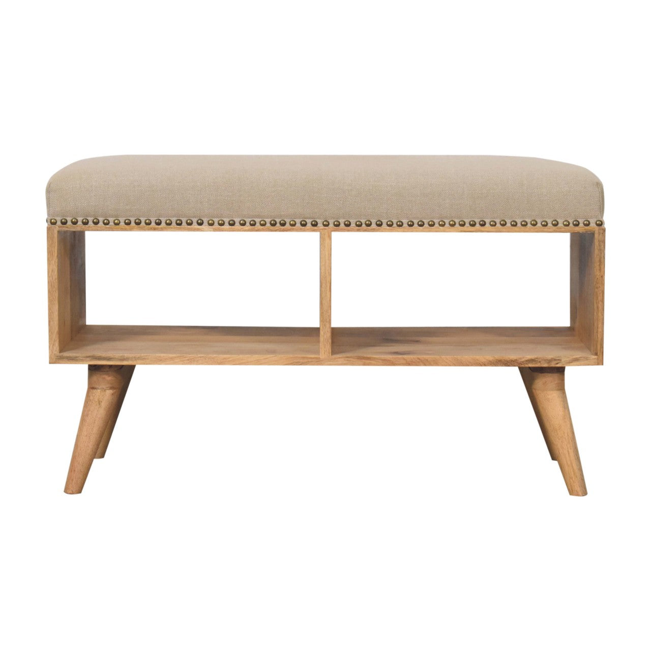 Open Bench - Studded Linen