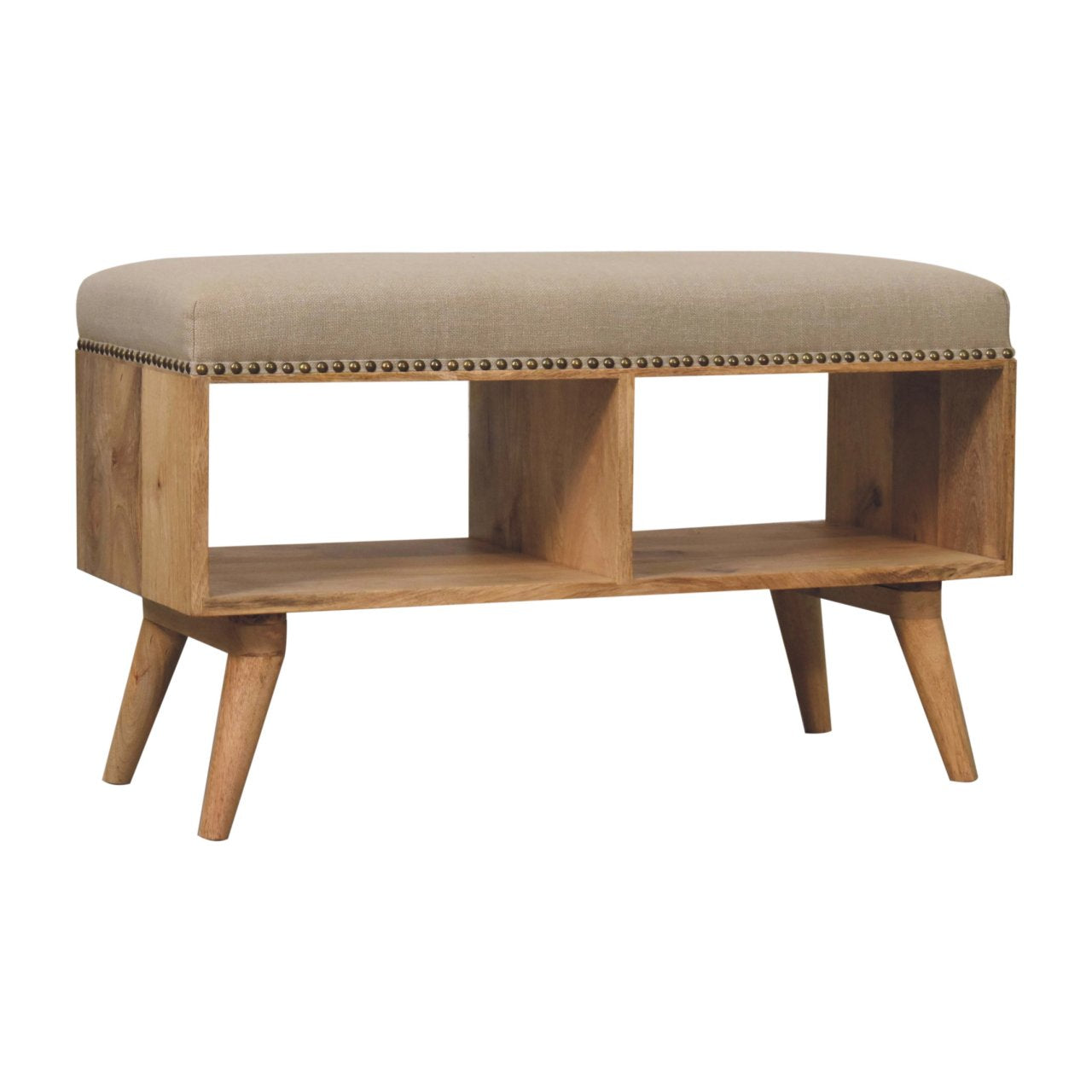Open Bench - Studded Linen