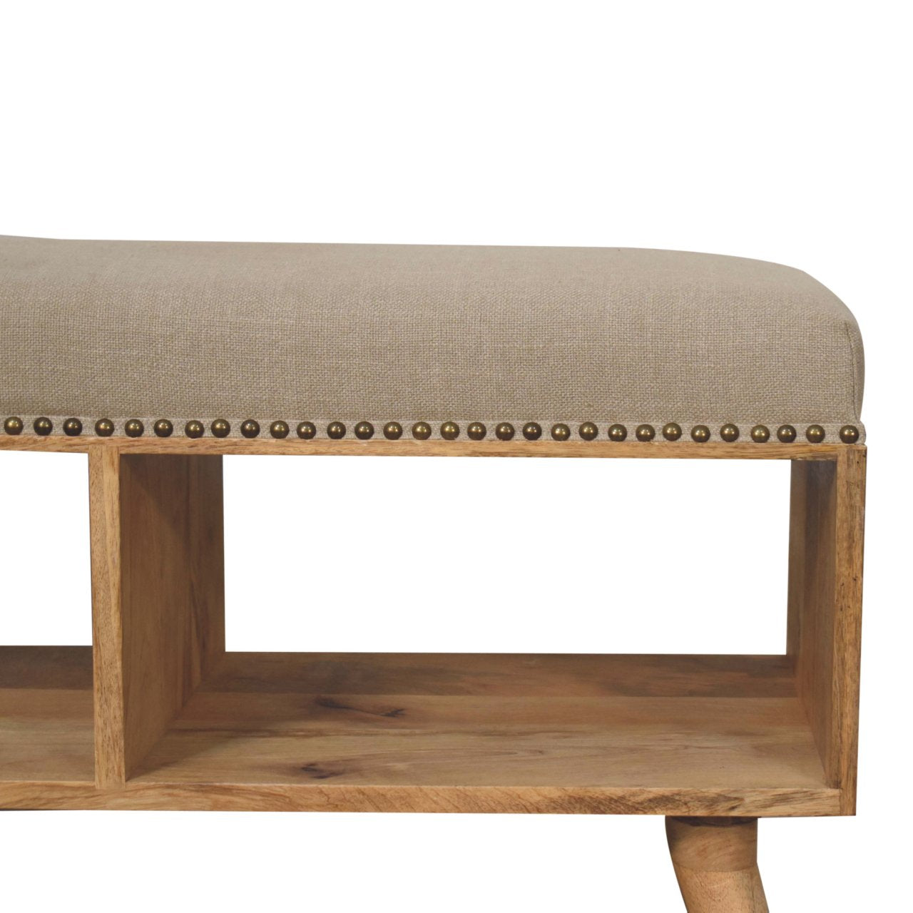 Open Bench - Studded Linen