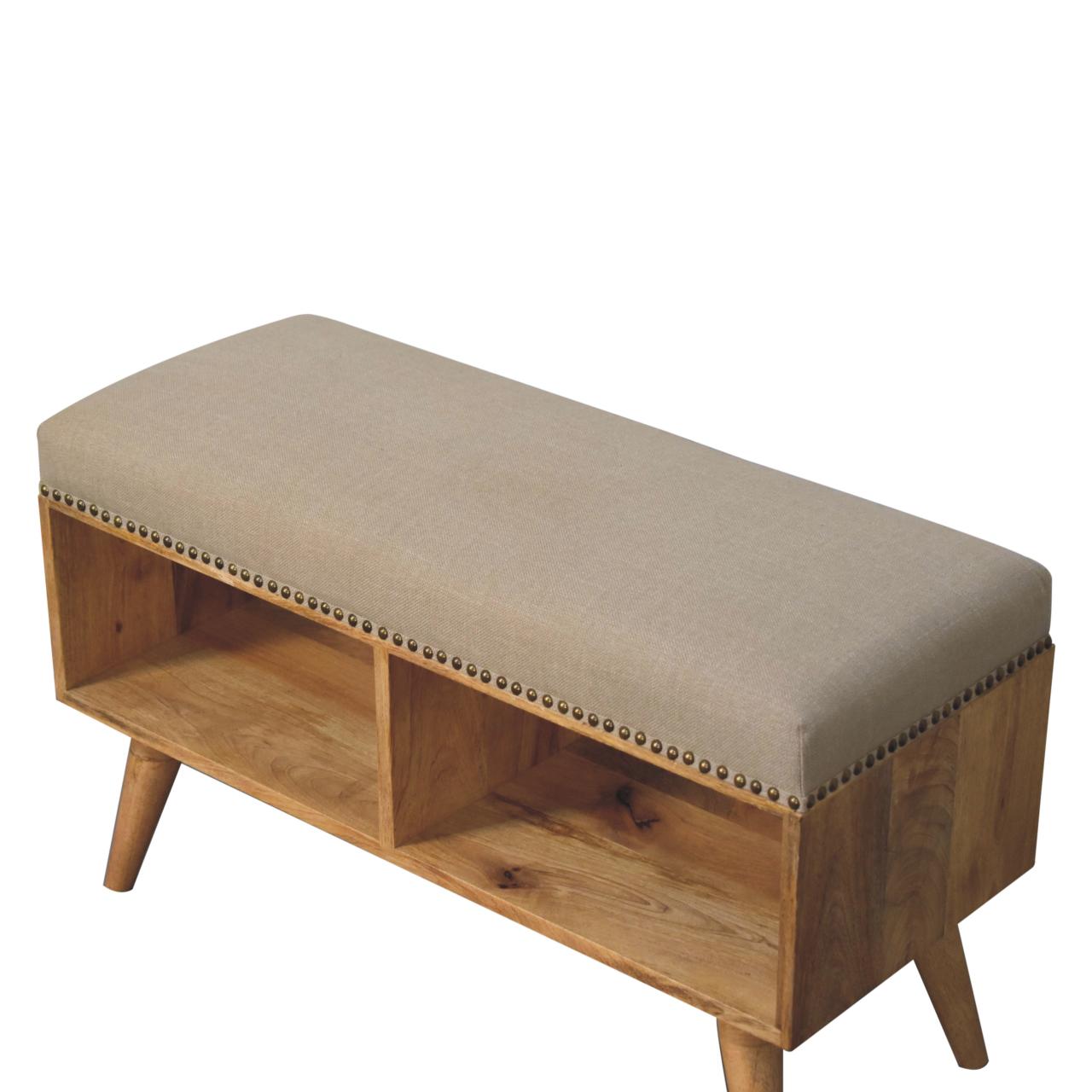 Open Bench - Studded Linen