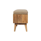 Open Bench - Studded Linen