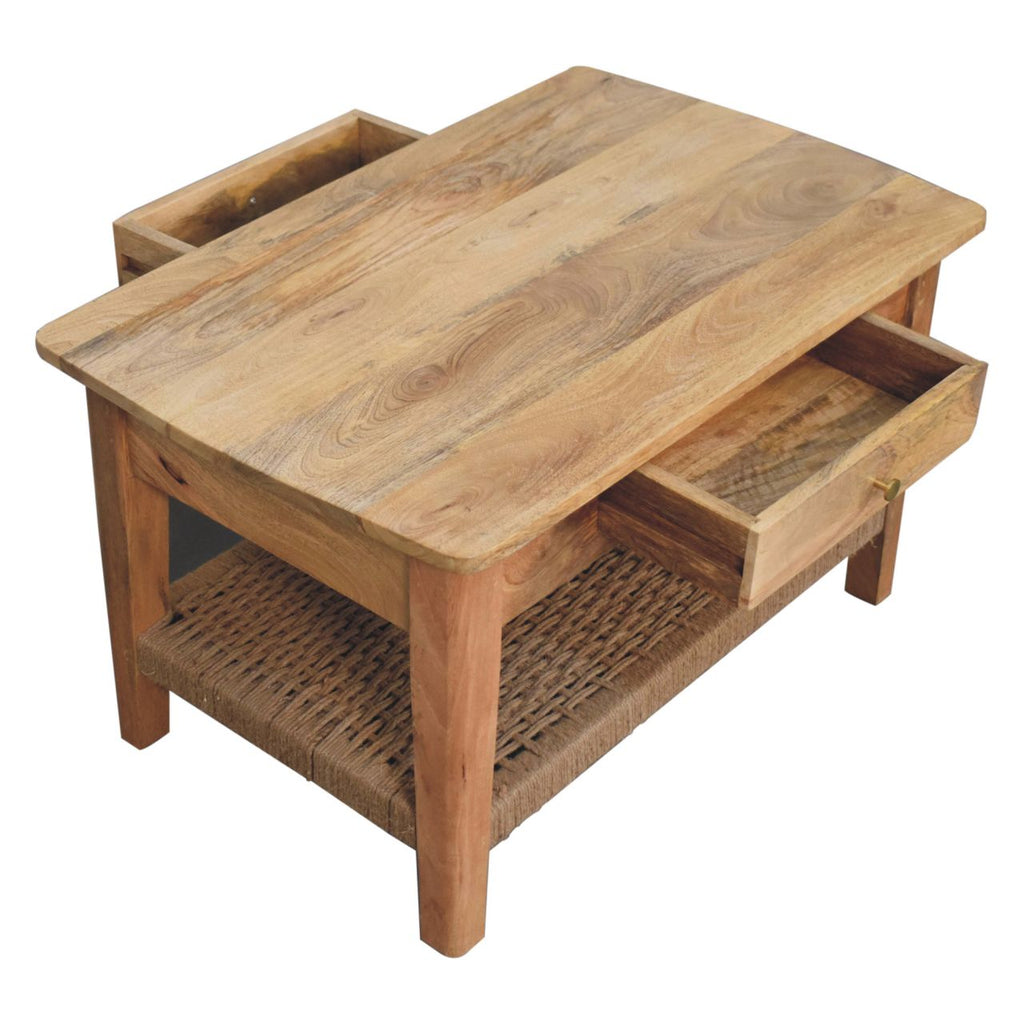 Coffee Table with 2 Drawers - Rope