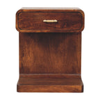 Chestnut Bedside T-Bar Rounded
