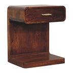 Chestnut Bedside T-Bar Rounded