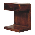 Chestnut Bedside T-Bar Rounded