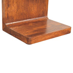 Chestnut Bedside T-Bar Rounded