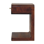 Chestnut Bedside T-Bar Rounded