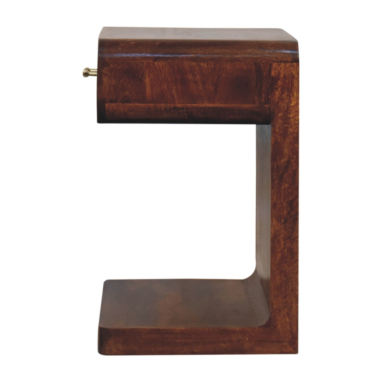 Chestnut Bedside T-Bar Rounded
