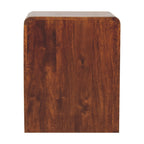 Chestnut Bedside T-Bar Rounded