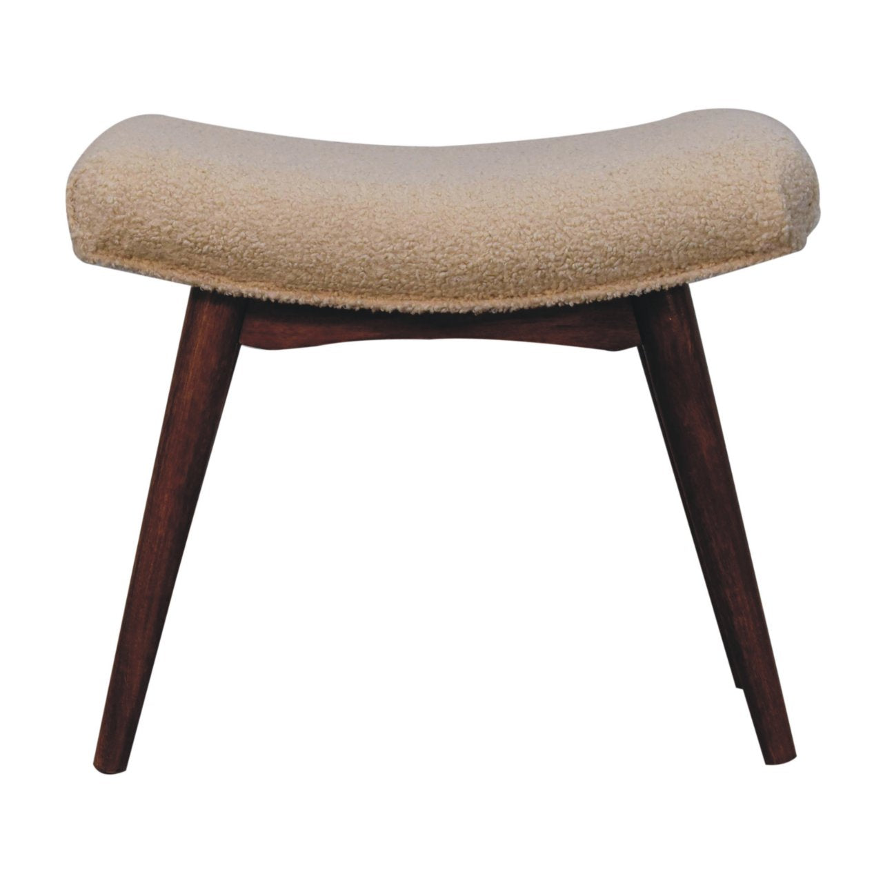 Curved Bench Honey Caramel Boucle Cream