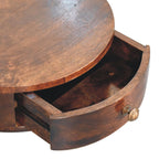 Walnut Wall Mounted Bedside - California Rounded