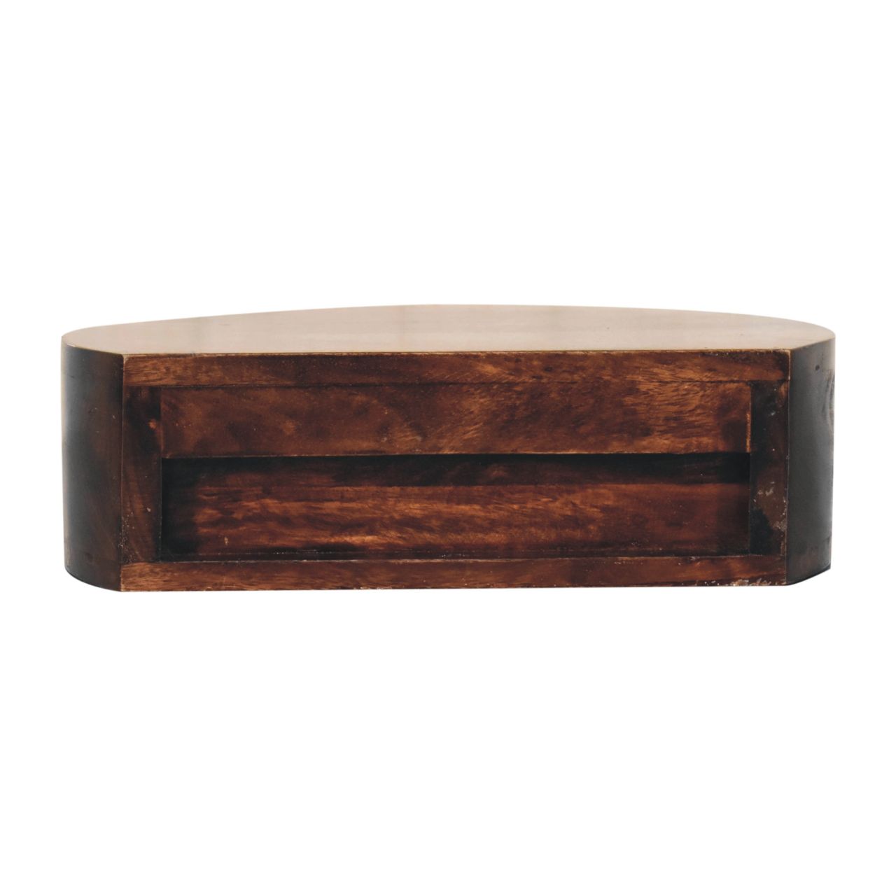 Walnut Wall Mounted Bedside - California Rounded