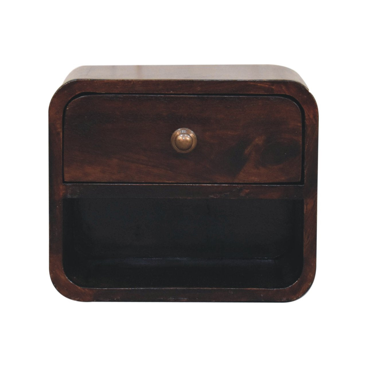 Wall Mounted Bedside - Mini Curved California Walnut