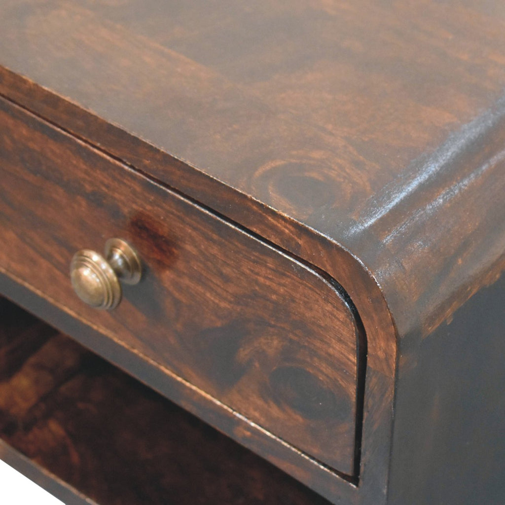 Wall Mounted Bedside - Mini Curved California Walnut