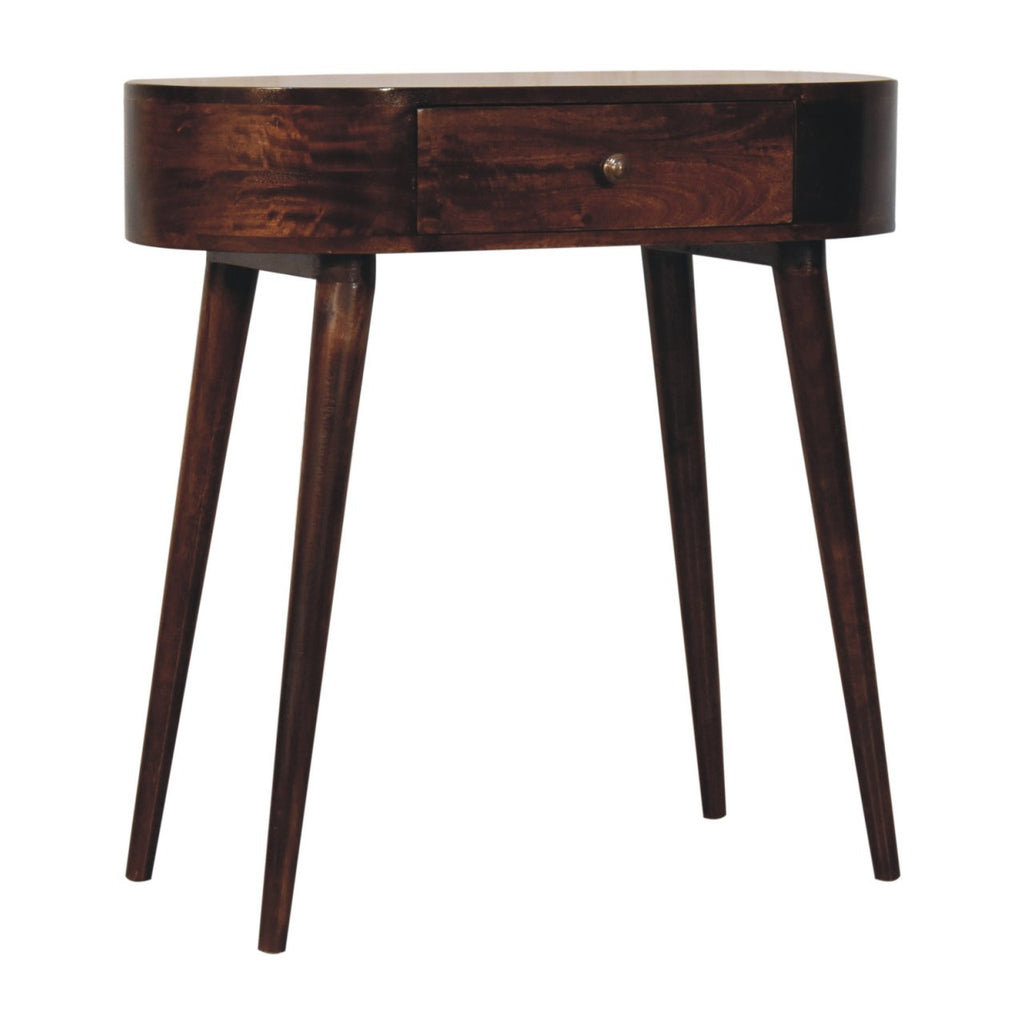 Console Table California Walnut Rounded Small