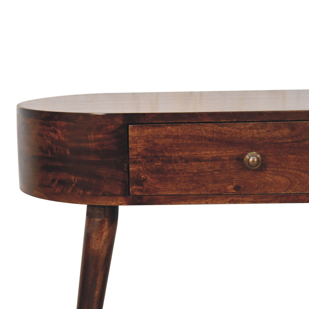 Console Table California Walnut Rounded Small