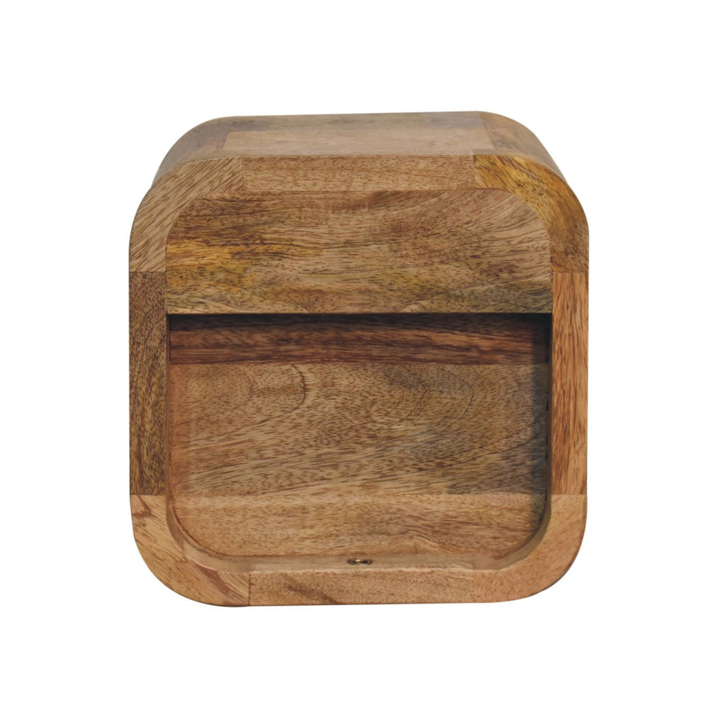 Oak-ish Bedside - Extra Mini Curved with Open Slot