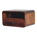 Floating Bedside - Large Chestnut Curve Upper Slot