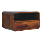 Floating Bedside - Large Chestnut Curve Upper Slot