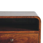 Floating Bedside - Large Chestnut Curve Upper Slot