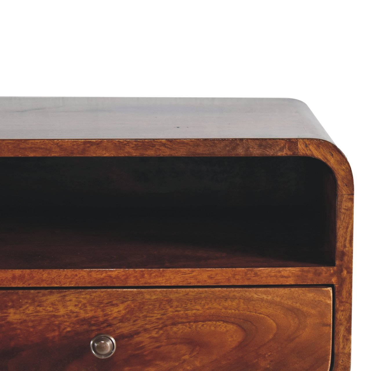 Floating Bedside - Large Chestnut Curve Upper Slot
