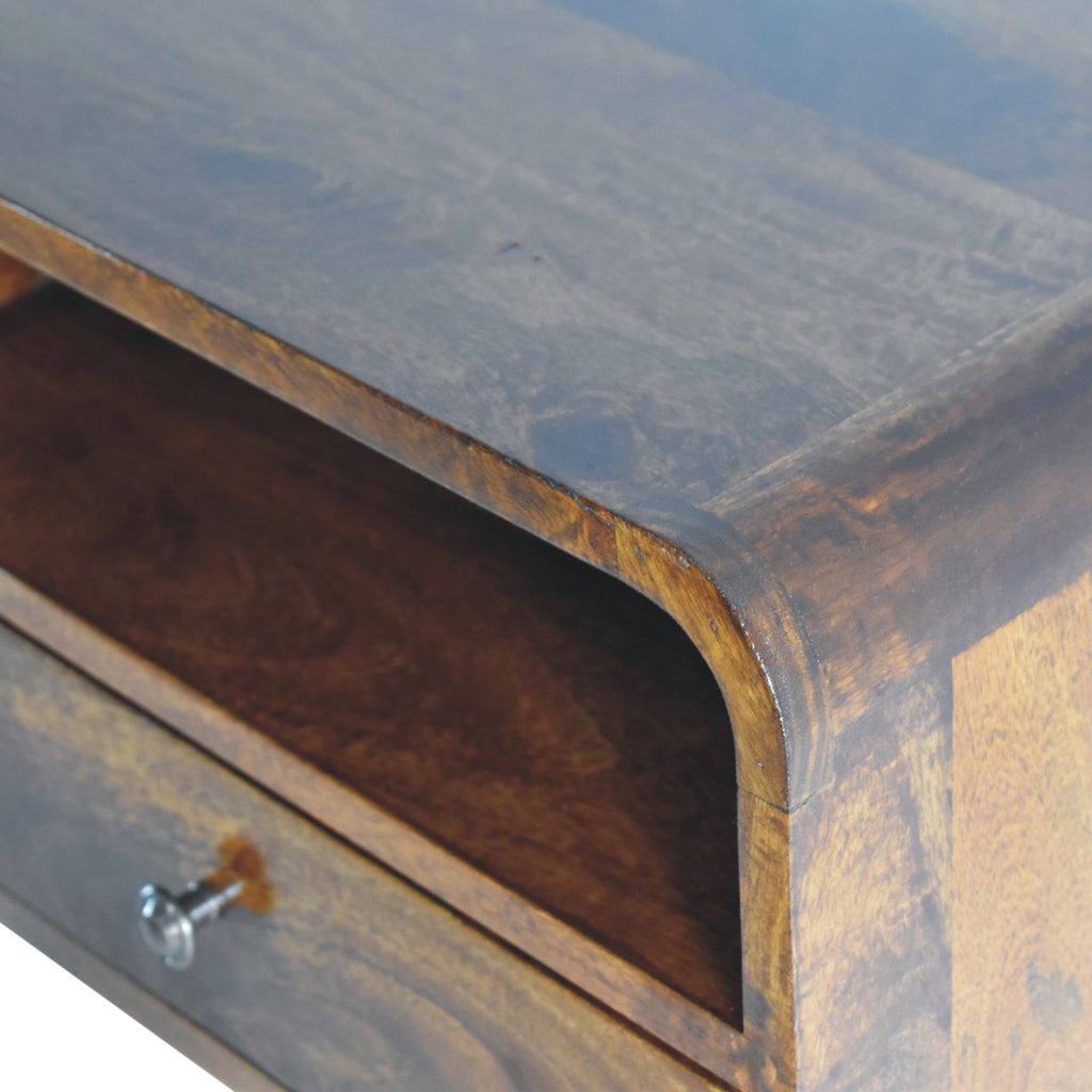 Floating Bedside - Large Chestnut Curve Upper Slot