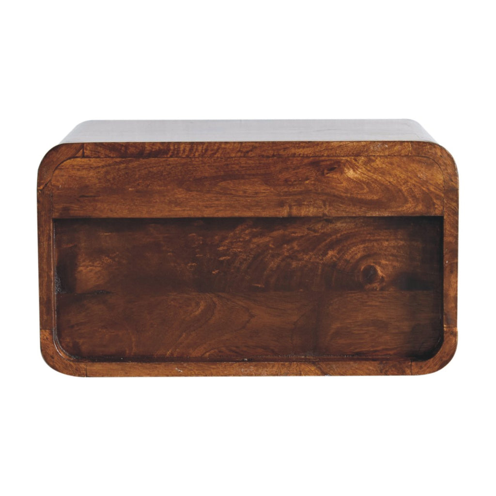 Floating Bedside - Large Chestnut Curve Upper Slot