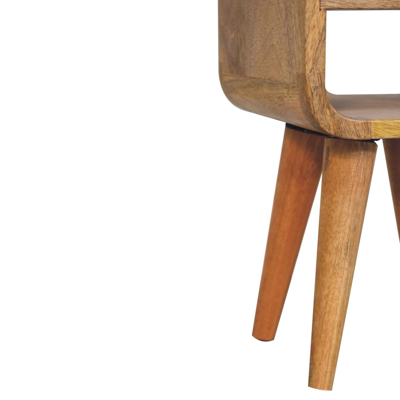 Oak-ish Bedside Extra Mini Curve Lower