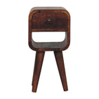 Chestnut Bedside Extra Mini Curve Lower