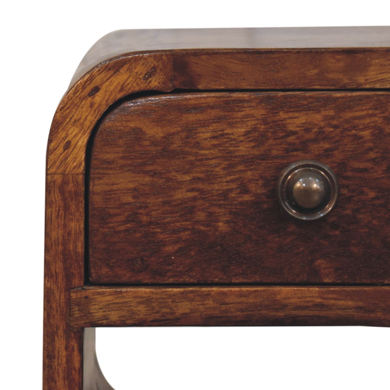 Chestnut Bedside Extra Mini Curve Lower