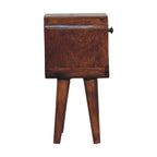 Chestnut Bedside Extra Mini Curve Lower