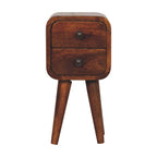 Chestnut Bedside Extra Mini Curved