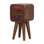 Chestnut Bedside Extra Mini Curved