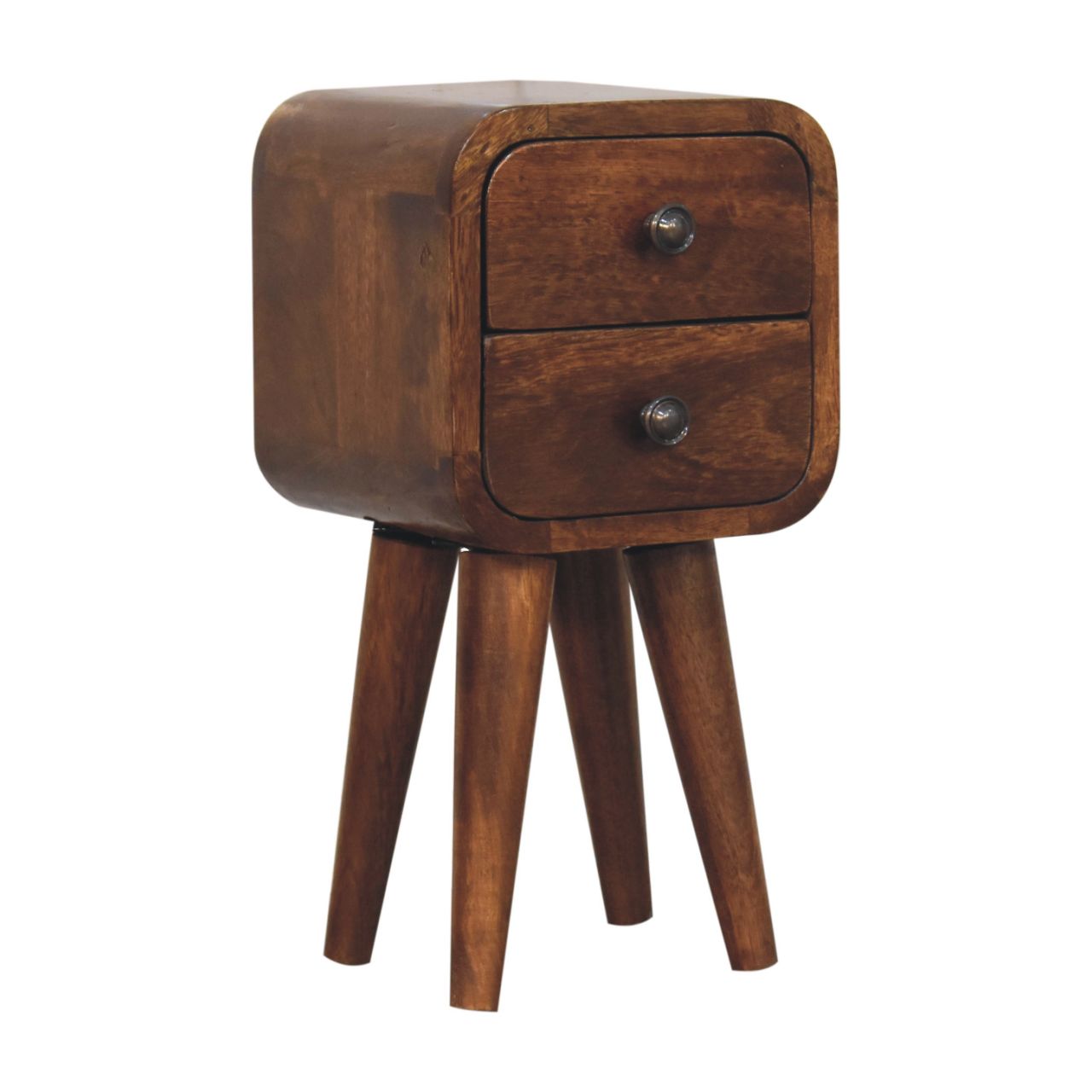 Chestnut Bedside Extra Mini Curved