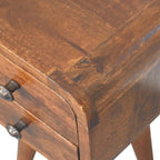 Chestnut Bedside Extra Mini Curved