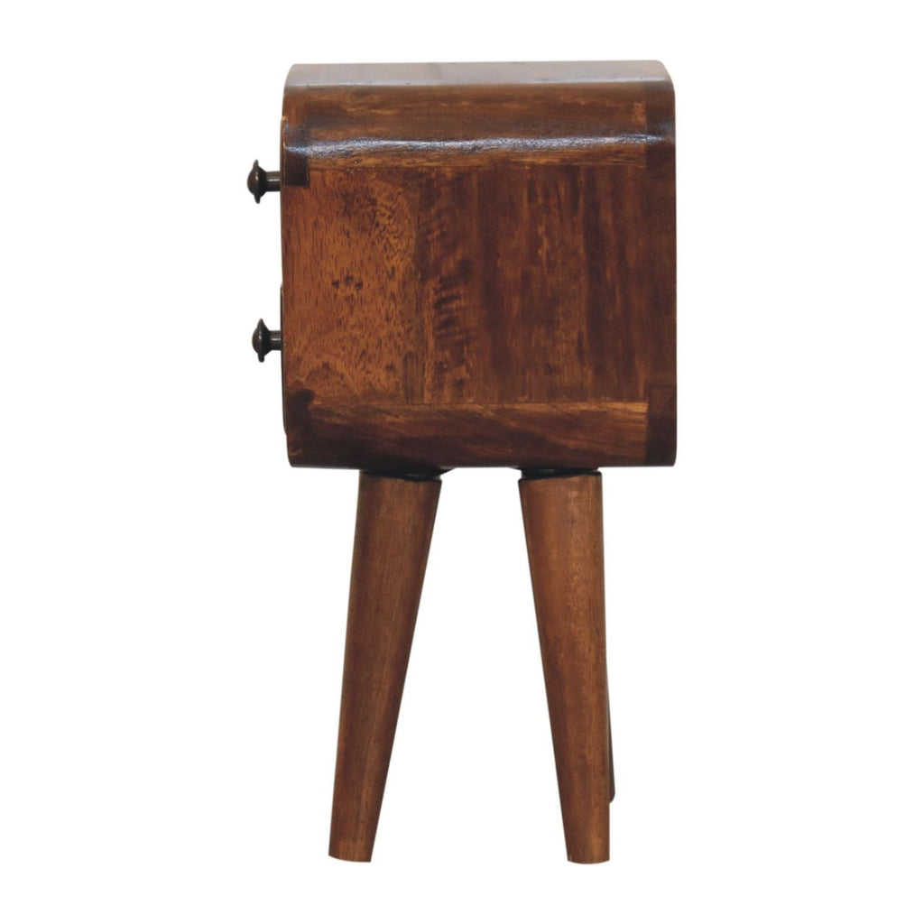 Chestnut Bedside Extra Mini Curved