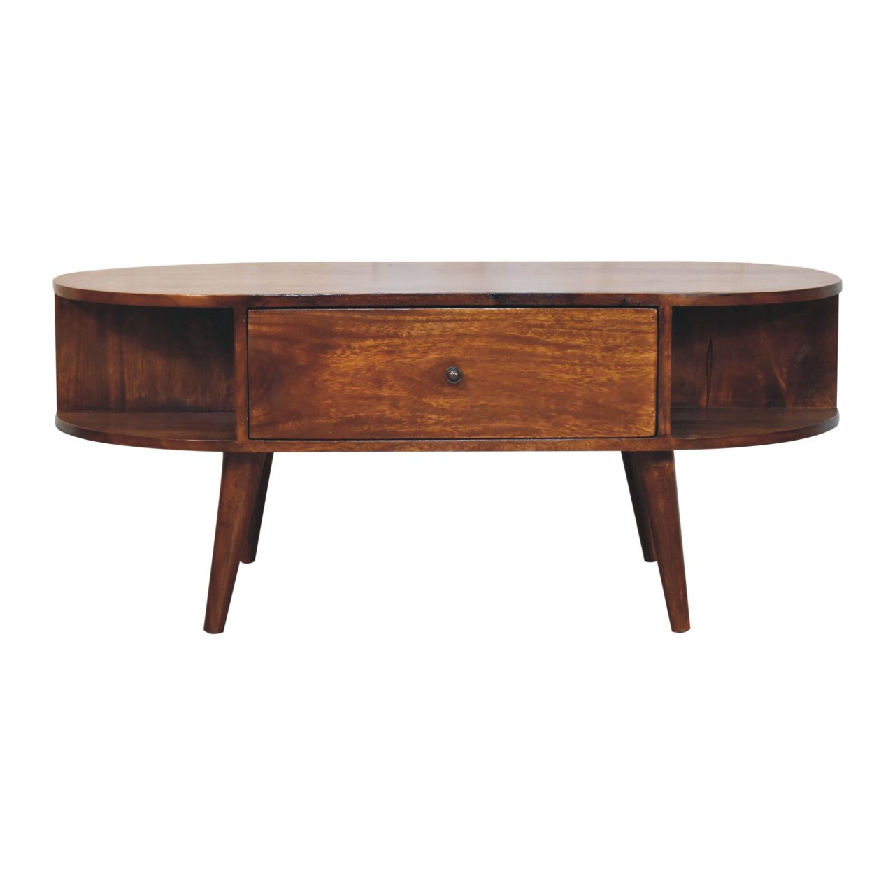 Chestnut Coffee Table Oval with 2 Drawers