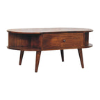 Chestnut Coffee Table Oval with 2 Drawers