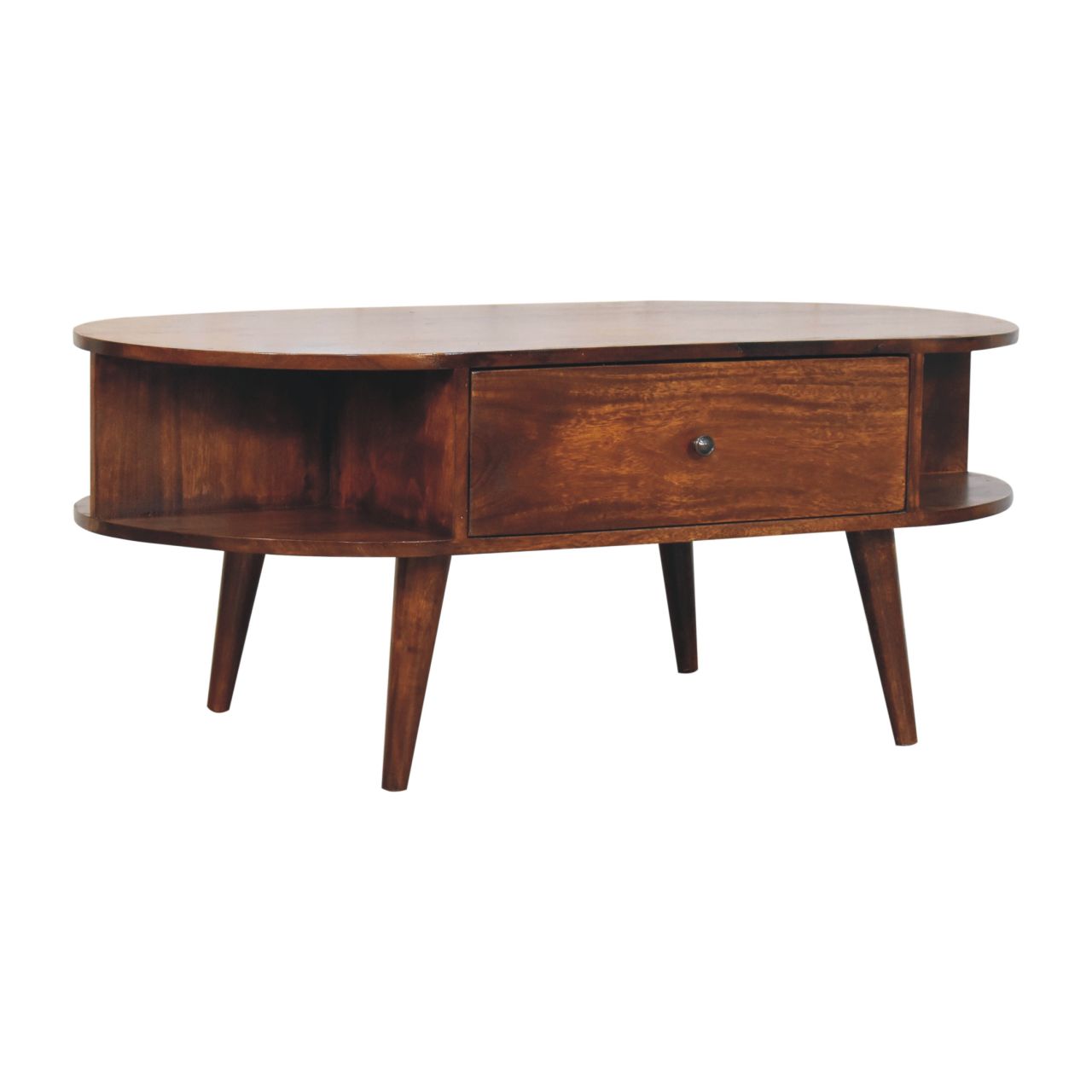 Chestnut Coffee Table Oval with 2 Drawers