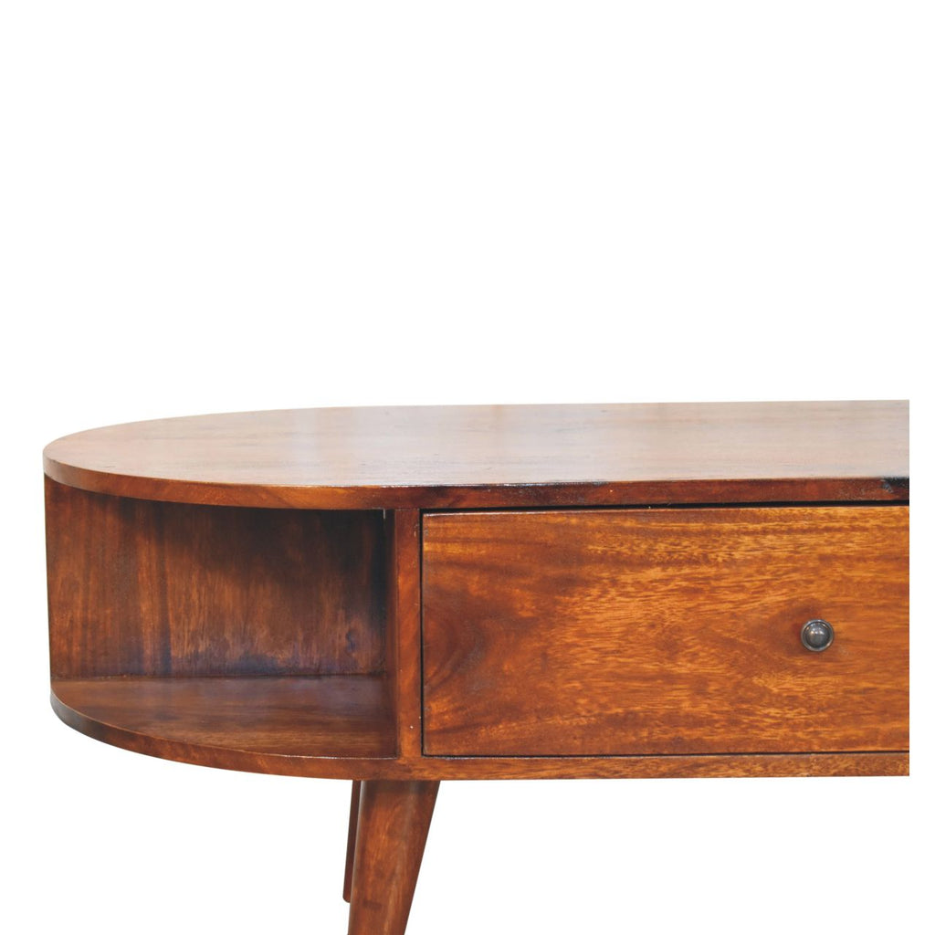 Chestnut Coffee Table Oval with 2 Drawers