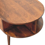 Chestnut Coffee Table Oval with 2 Drawers
