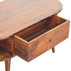 Chestnut Coffee Table Oval with 2 Drawers