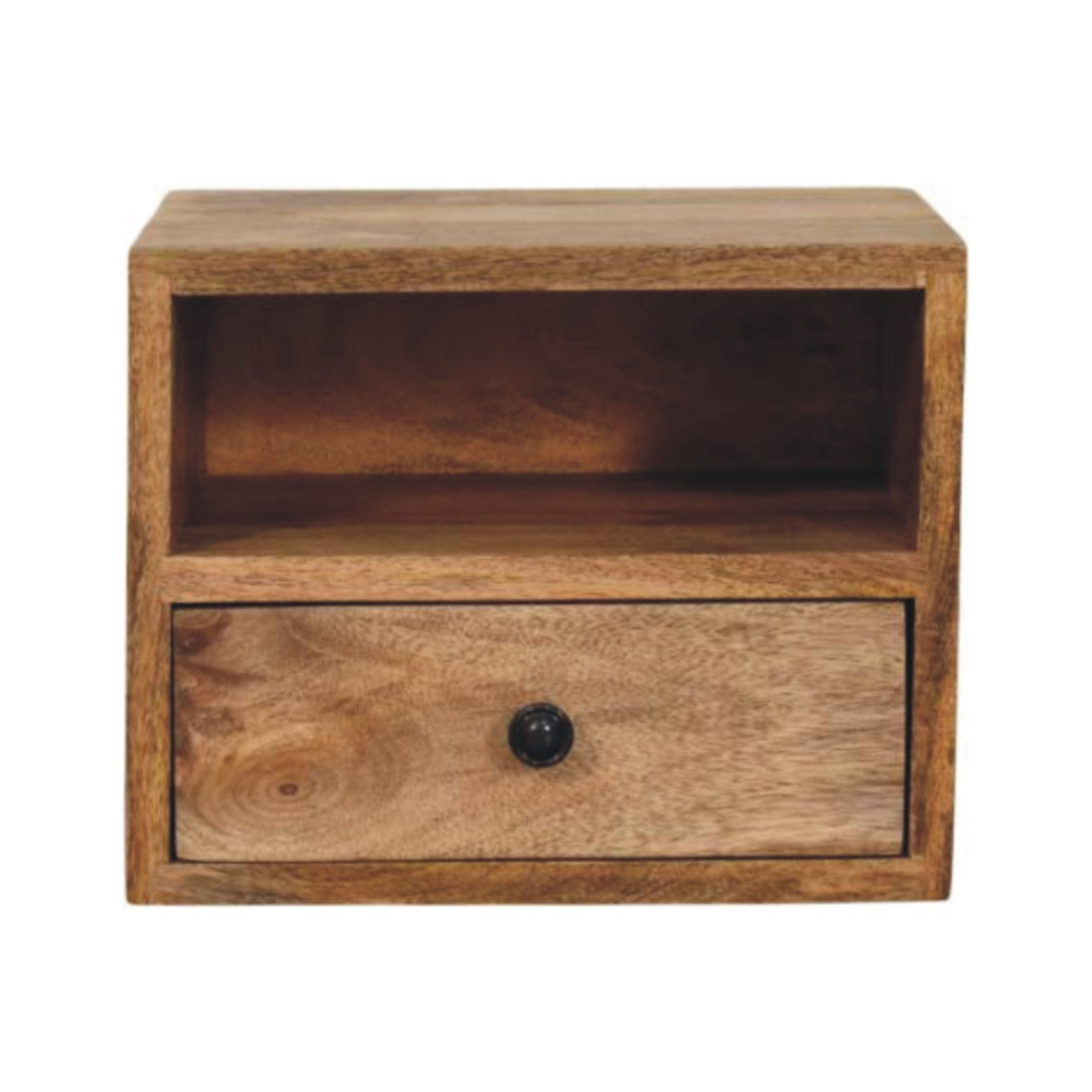 Wall Mounted Bedside Oak-ish Solis 1-Drawer