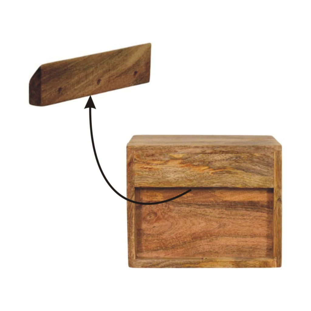 Wall Mounted Bedside Oak-ish Solis 1-Drawer