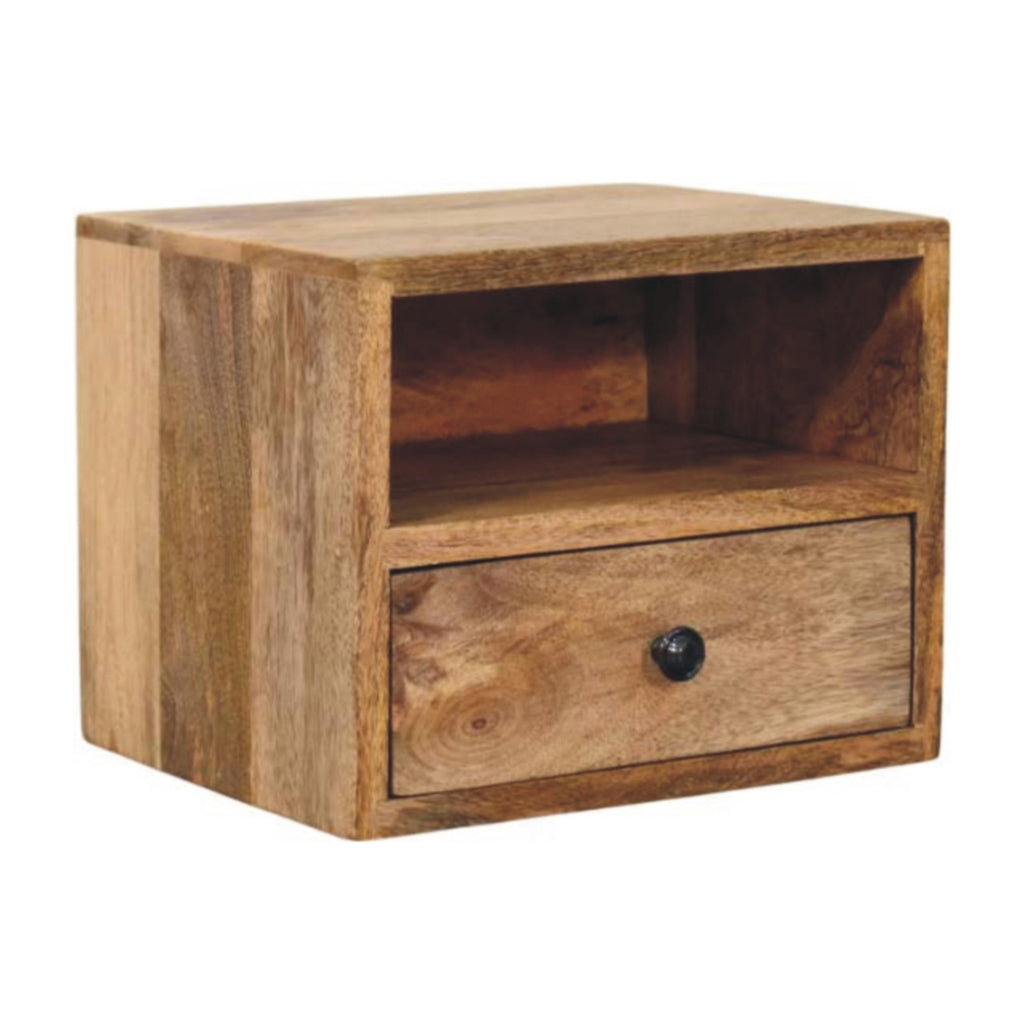 Wall Mounted Bedside Oak-ish Solis 1-Drawer
