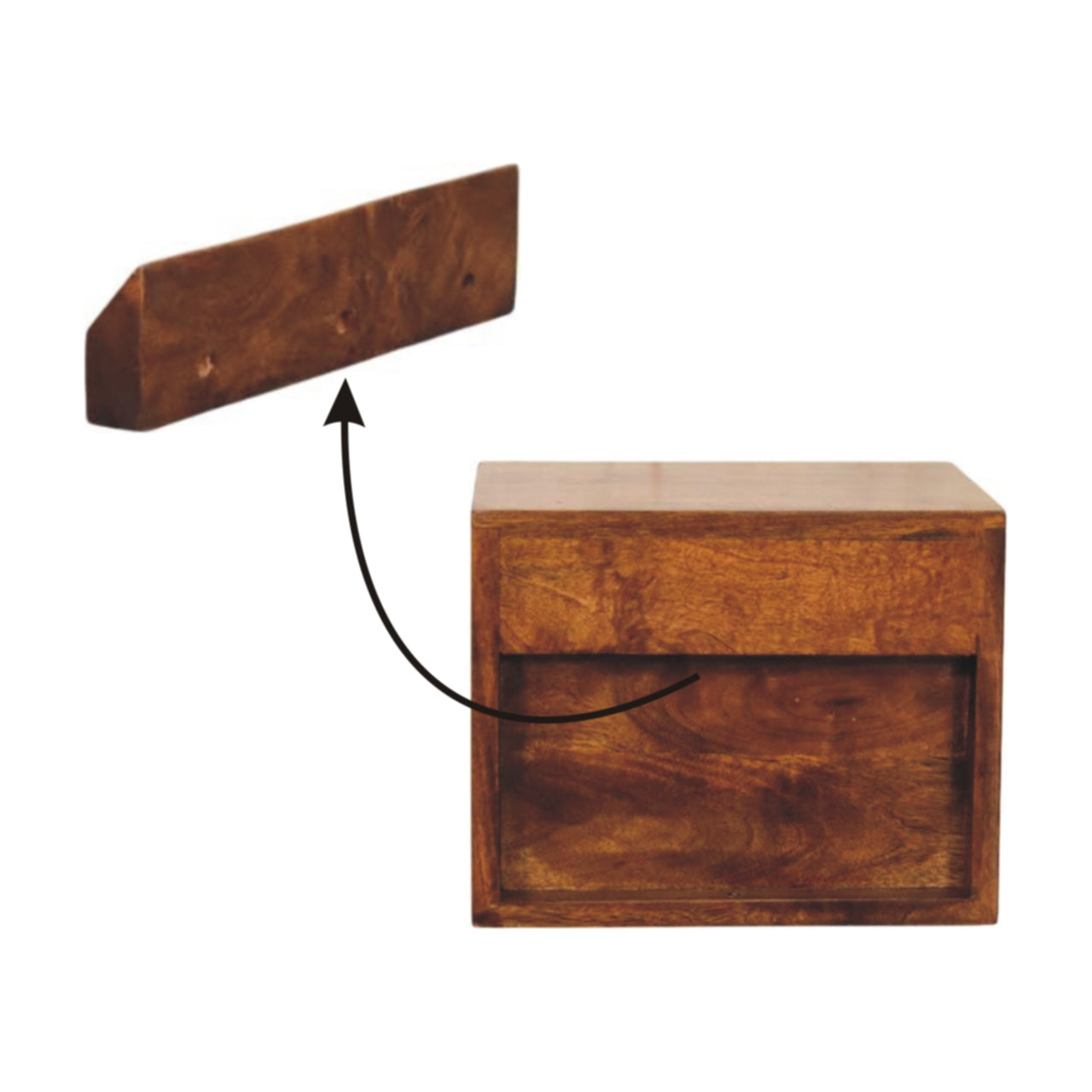 Wall Mounted Bedside 2-Drawer Chestnut Solis