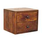 Wall Mounted Bedside 2-Drawer Chestnut Solis