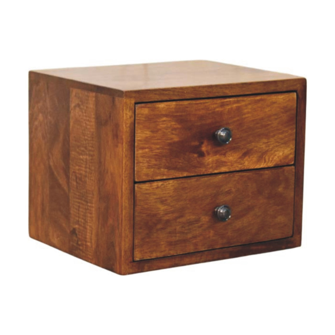 Wall Mounted Bedside 2-Drawer Chestnut Solis