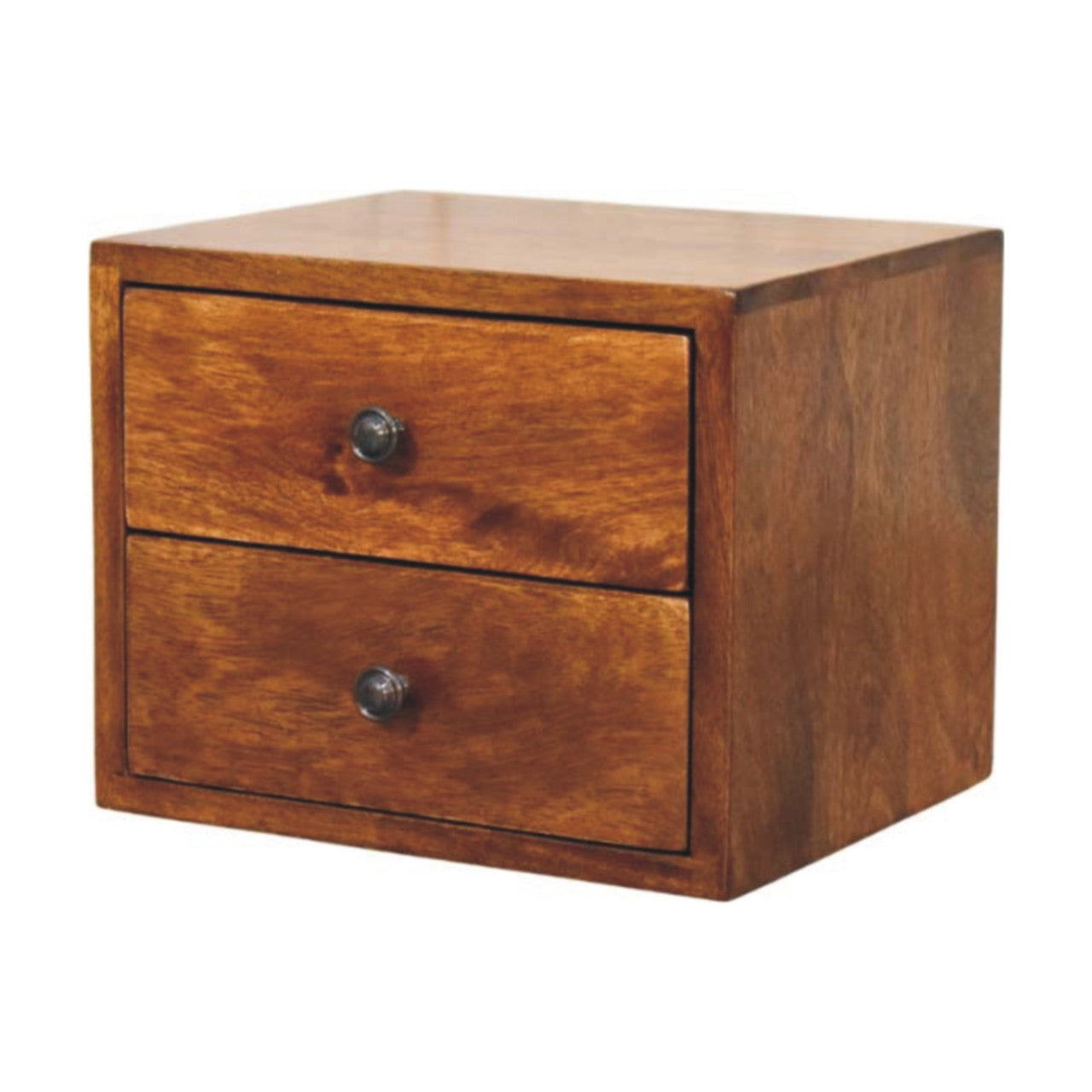Wall Mounted Bedside 2-Drawer Chestnut Solis