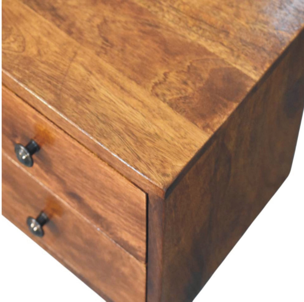Wall Mounted Bedside 2-Drawer Chestnut Solis